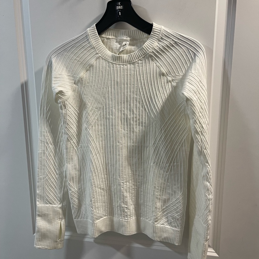 Lululemon Rest Less Pullover Size 4 Women's Cream /white Have One Yellow Spot